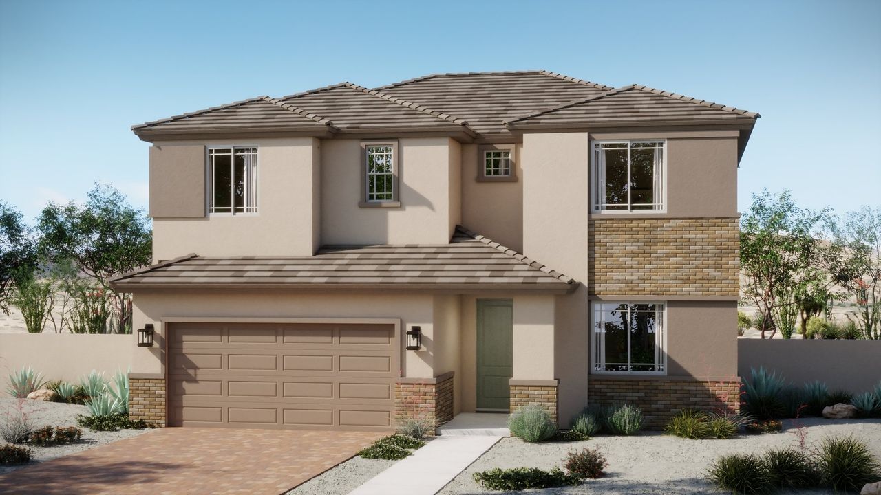 Representative exterior photo of a completed home built from the Prescott by Risewell Homes in Citrus Park, Goodyear, AZ (Image 2).