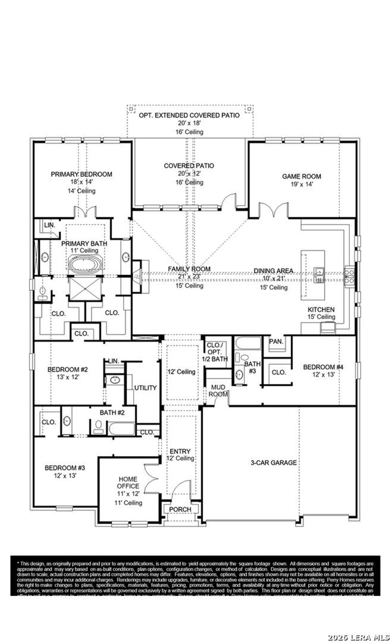 2D floor plan layout of this home in Windborne, Schertz, TX (Image 2).