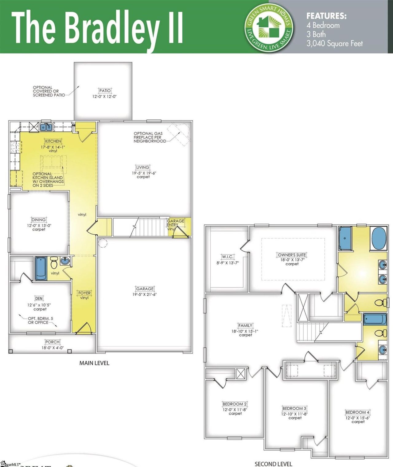 2D floor plan layout of this home in Sedona, Greenville, SC (Image 2).