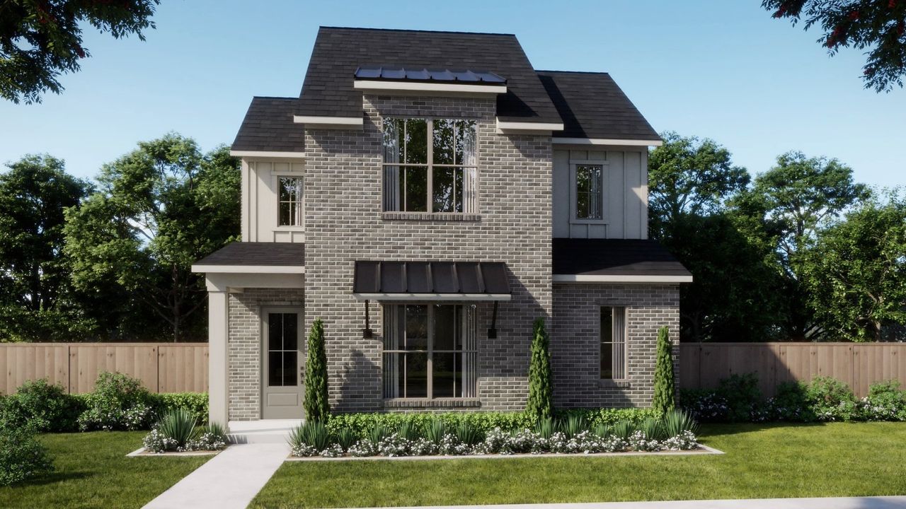 Representative exterior photo of a completed home built from the Crowder by Olivia Clarke Homes in The Heights at Uptown Celina, Celina, TX (Image 2). Representative exterior photo of a completed home built from the Crowder by Olivia Clarke Homes in The Heights at Uptown Celina, Celina, TX (Image 2).
