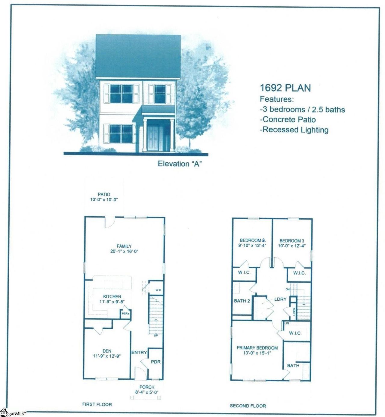 2D floor plan layout of this home in Parkstone Place Townhomes, Roebuck, SC (Image 2). 2D floor plan layout of this home in Parkstone Place Townhomes, Roebuck, SC (Image 2).