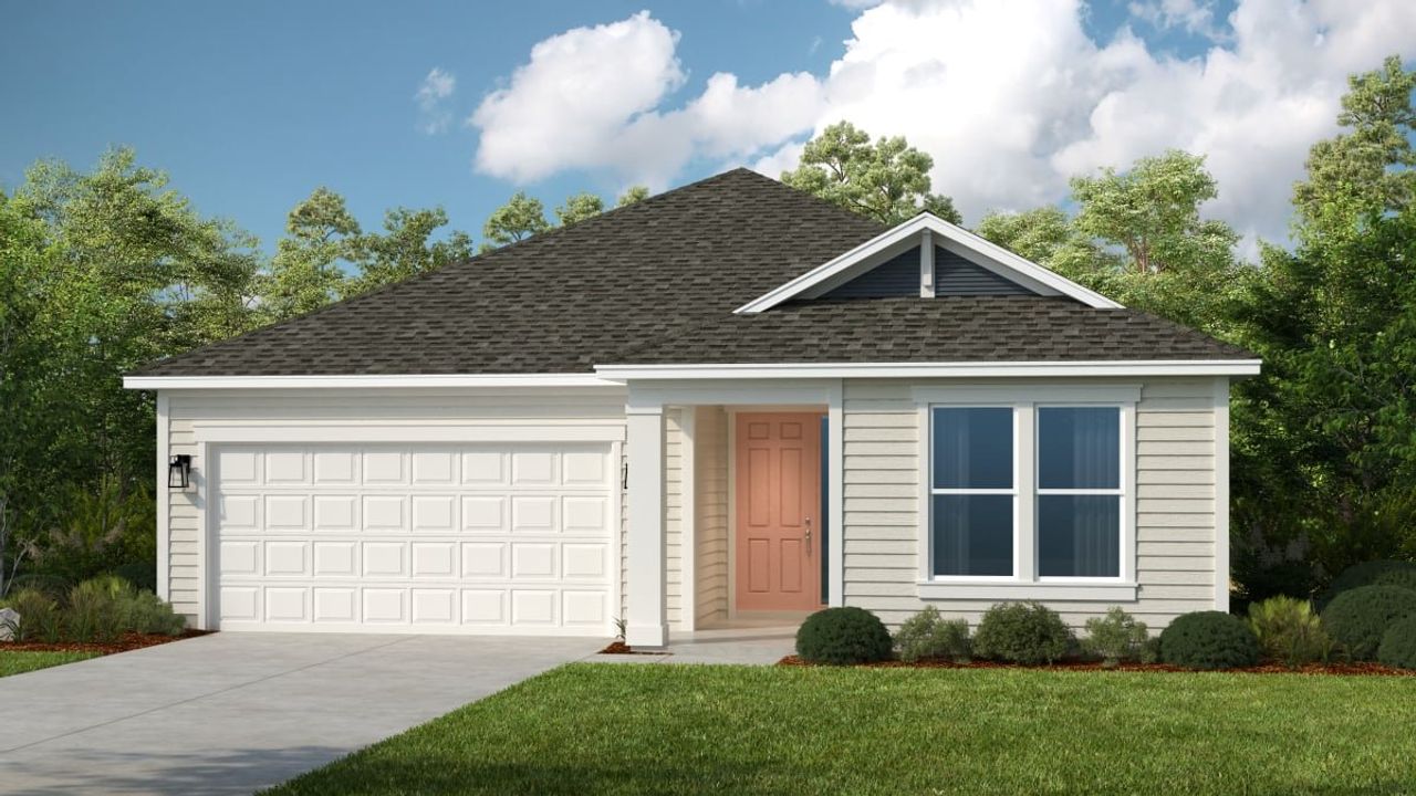 Representative exterior photo of a completed home built from the Carlsbad by Taylor Morrison in Colbert Landings, Palm Coast, FL (Image 2). Representative exterior photo of a completed home built from the Carlsbad by Taylor Morrison in Colbert Landings, Palm Coast, FL (Image 2).