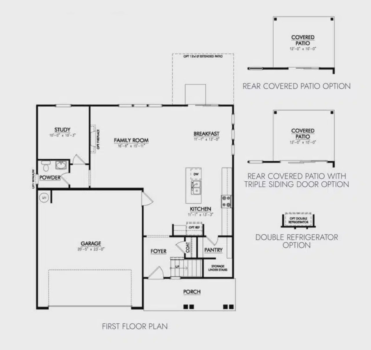 2D floor plan layout for the The Powell by Patterson Company in Riverview at Cumberland Hills, Nashville, TN (Image 2).