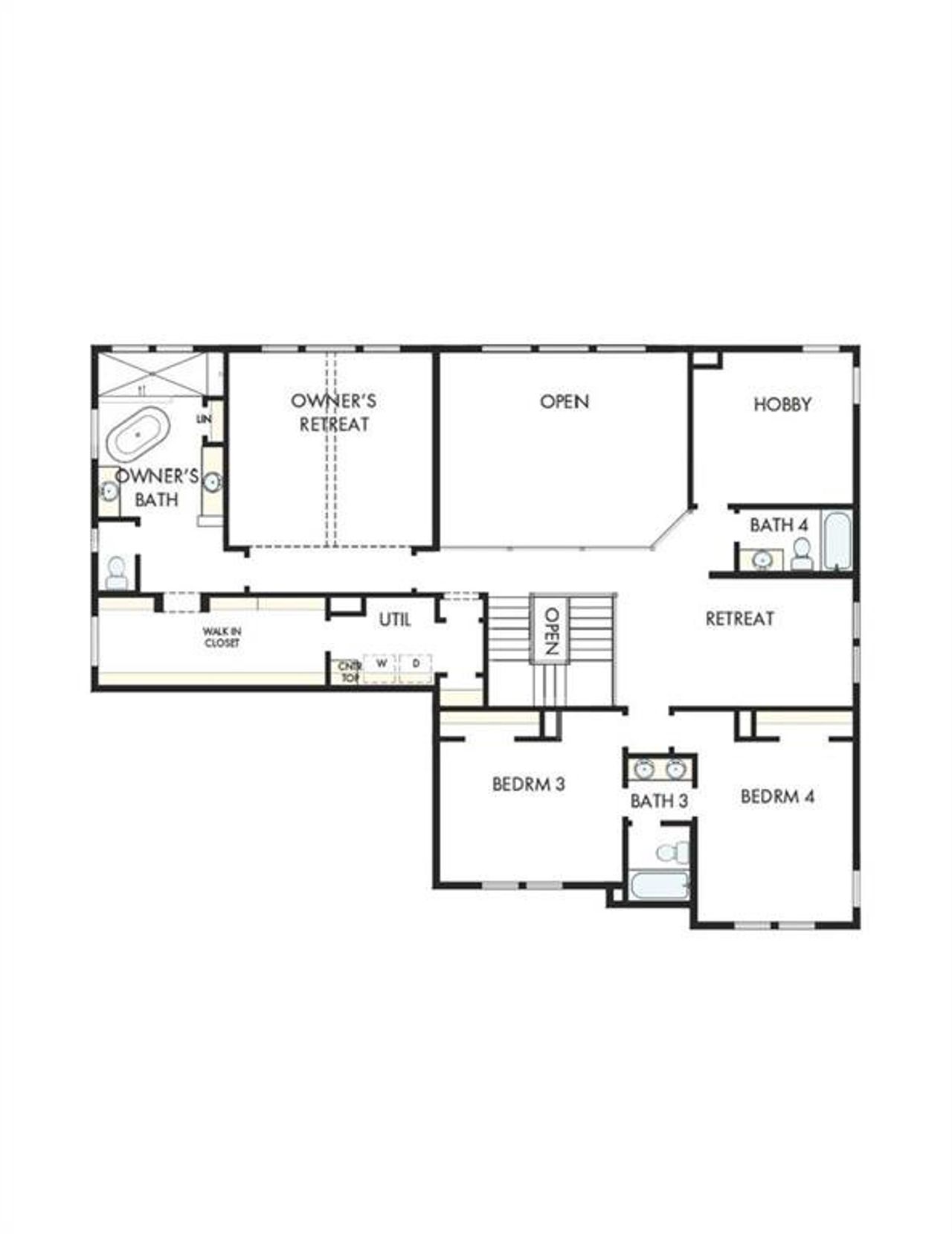 2D floor plan layout of this home in Meadow Brook Farms, Cumming, GA (Image 2).