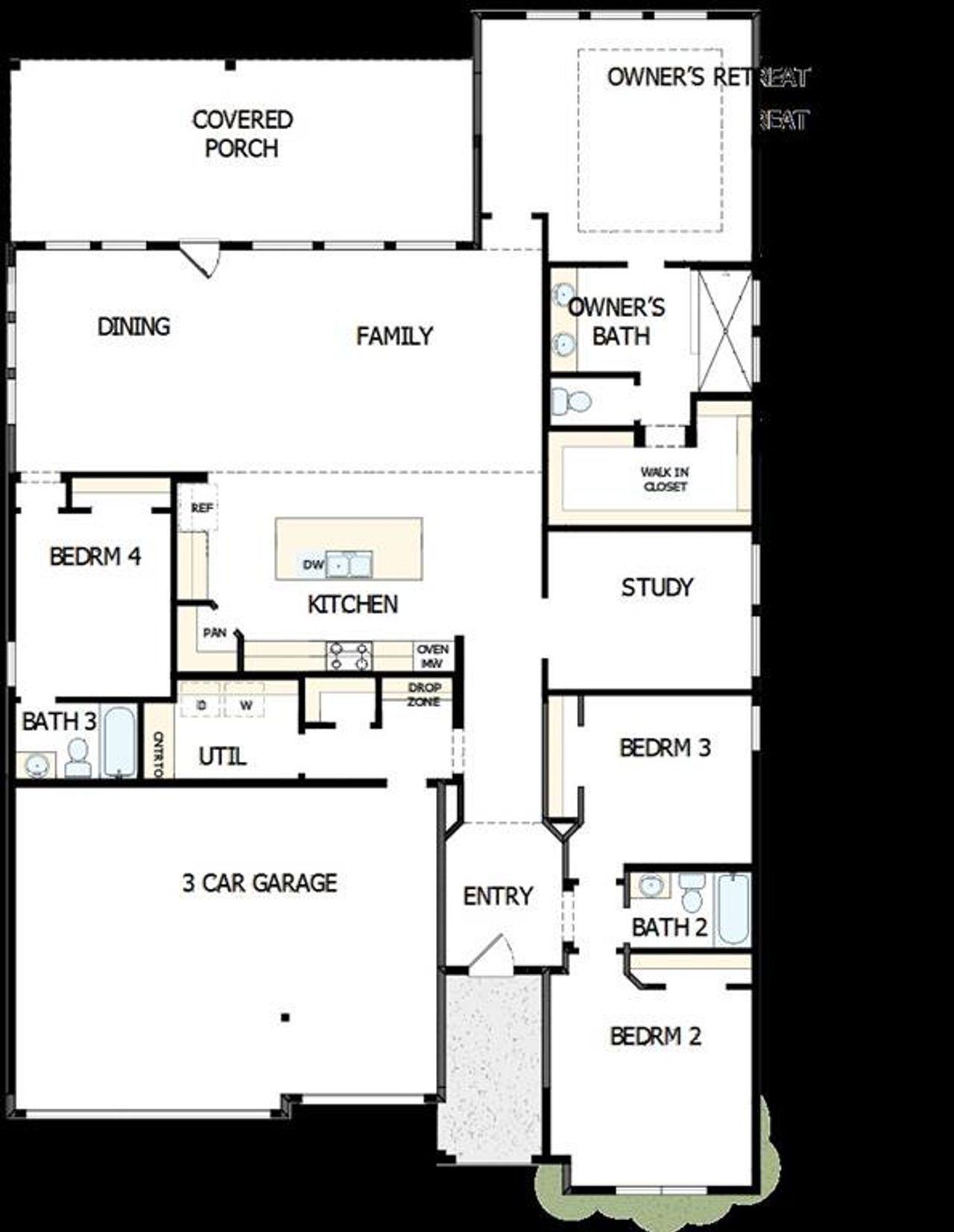 2D floor plan layout of this home in Terraces – Classics, Rockwall, TX (Image 2).