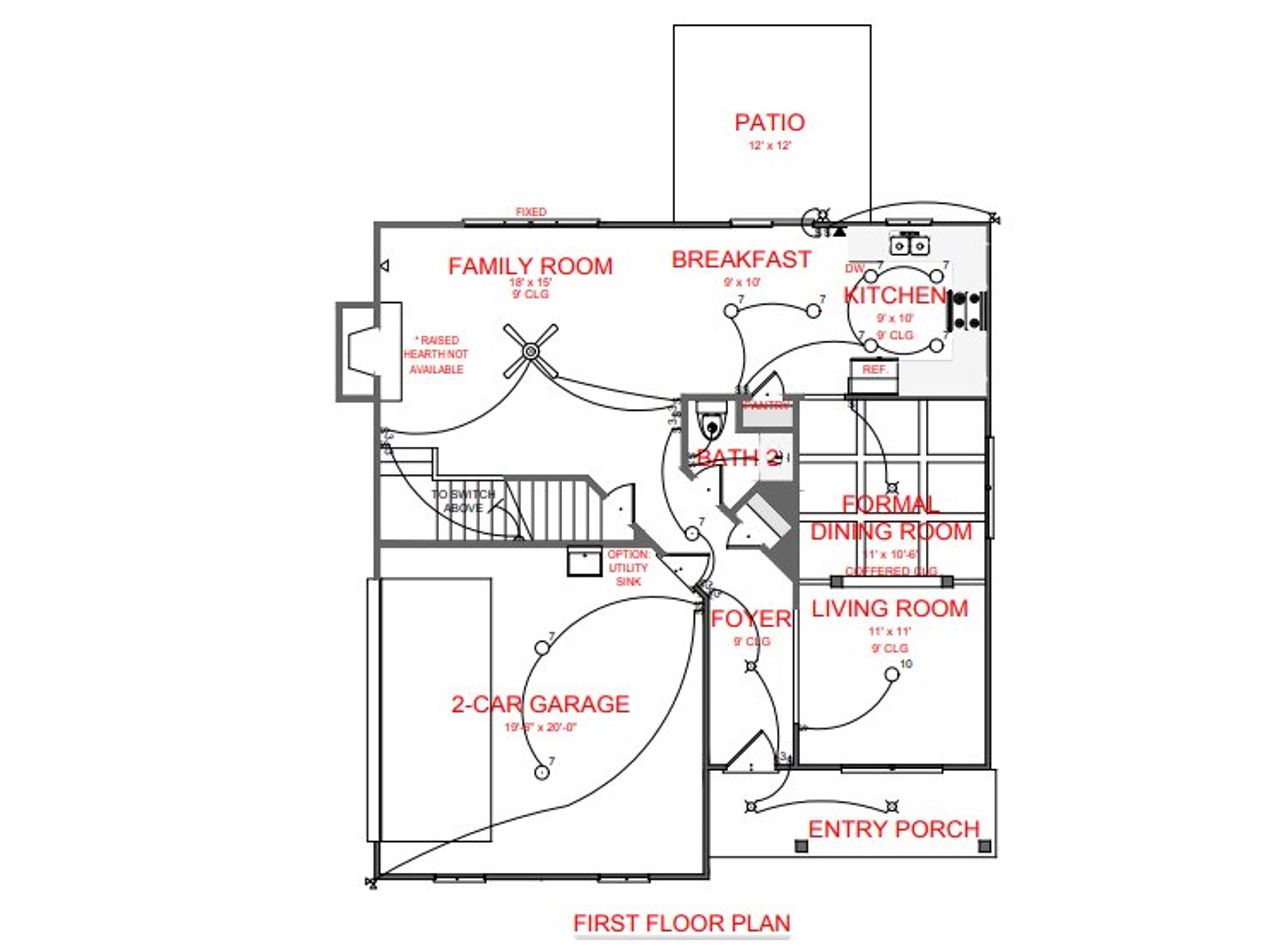2D floor plan layout for the Richmond A by Freedom Home Builders in Piney Woods, Newnan, GA (Image 2).