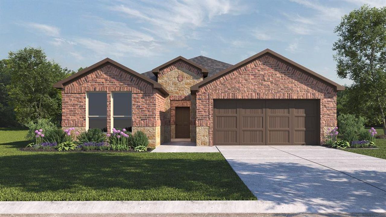 Front exterior of a new home in Madera, Royse City, TX, highlighting curb appeal (Image 2).