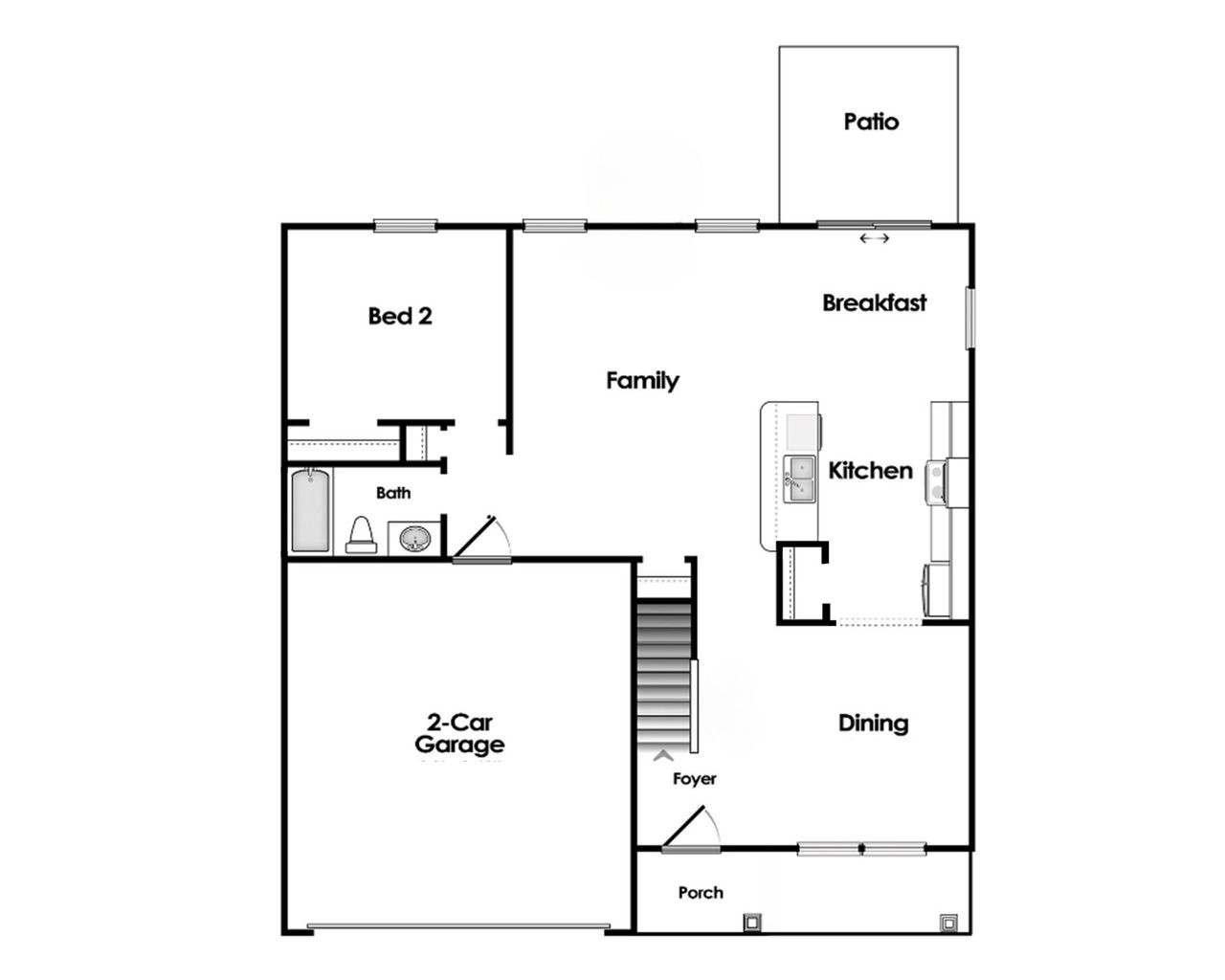 2D floor plan layout of this home in Emanuel Creek, West Columbia, SC (Image 2).
