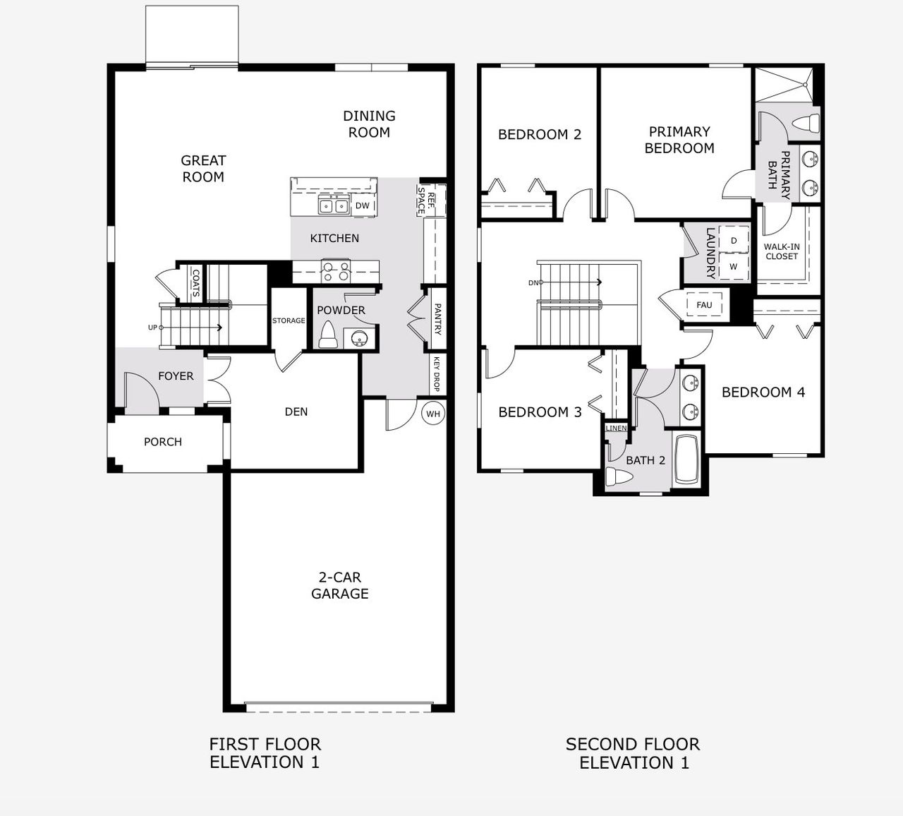2D floor plan layout of this home in Horse Creek at Crosswinds, Davenport, FL (Image 2).