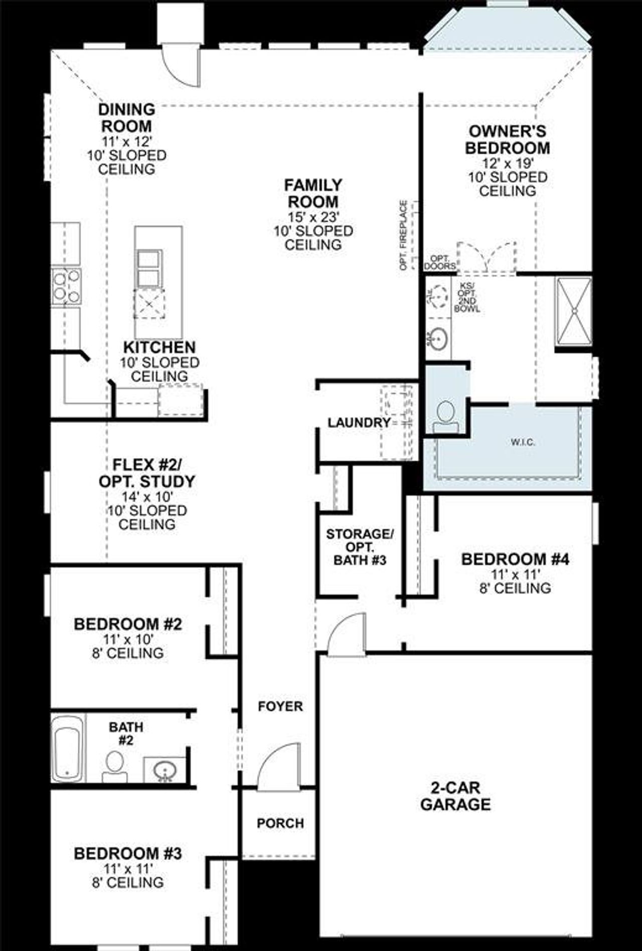 2D floor plan layout of this home in Kings Way, Denton, TX (Image 2). 2D floor plan layout of this home in Kings Way, Denton, TX (Image 2).