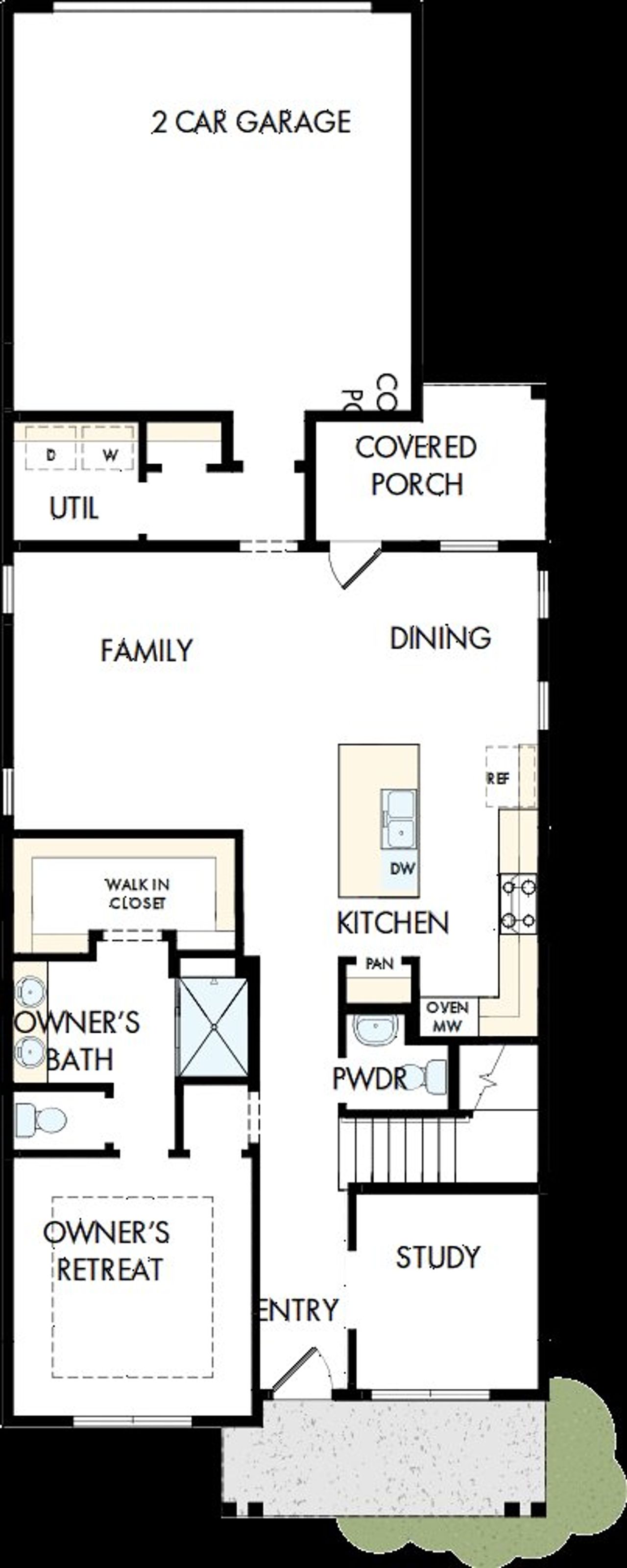 2D floor plan layout of this home in Whitley Preserve – Park Collection, Mint Hill, NC (Image 2).