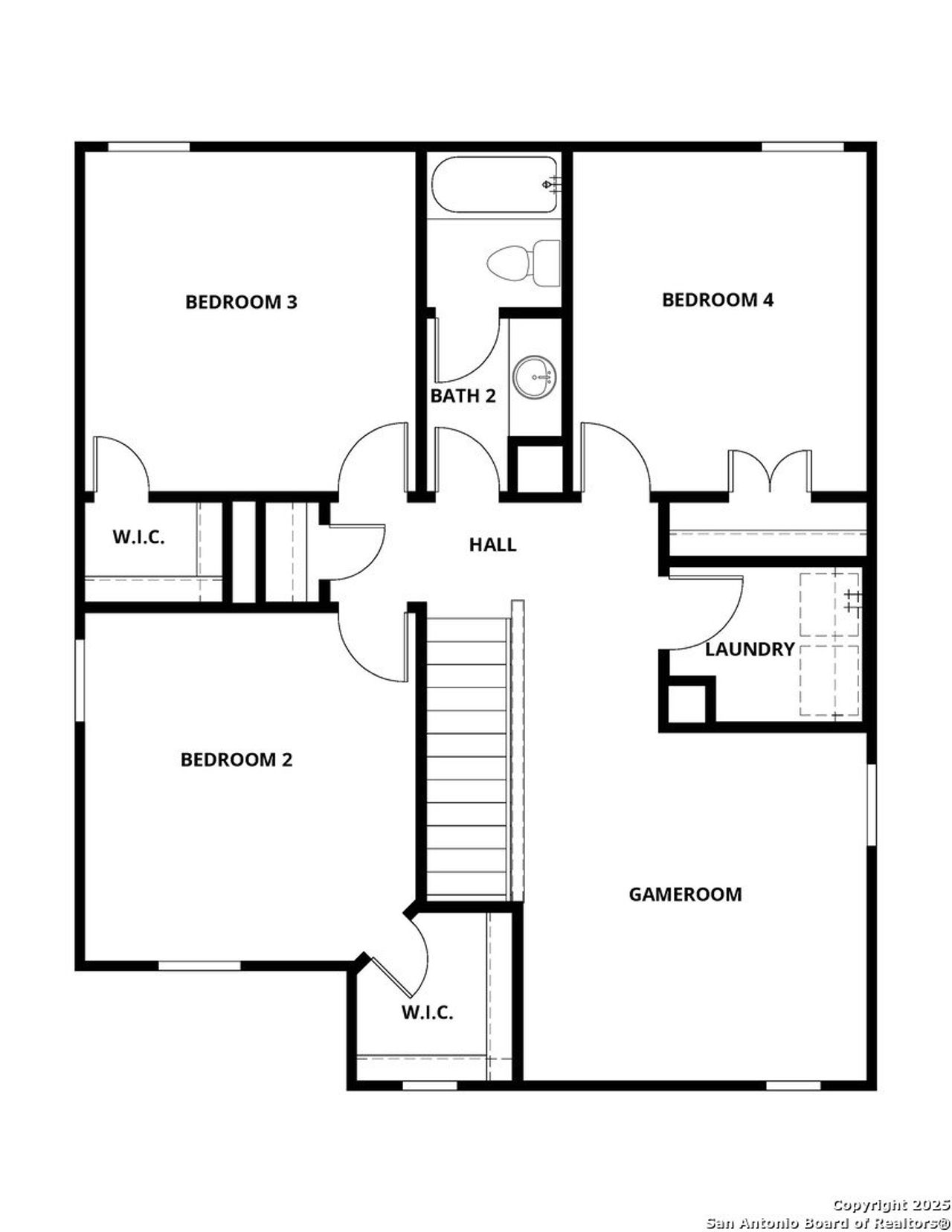 2D floor plan layout of this home in Blue Wing, San Antonio, TX (Image 2).