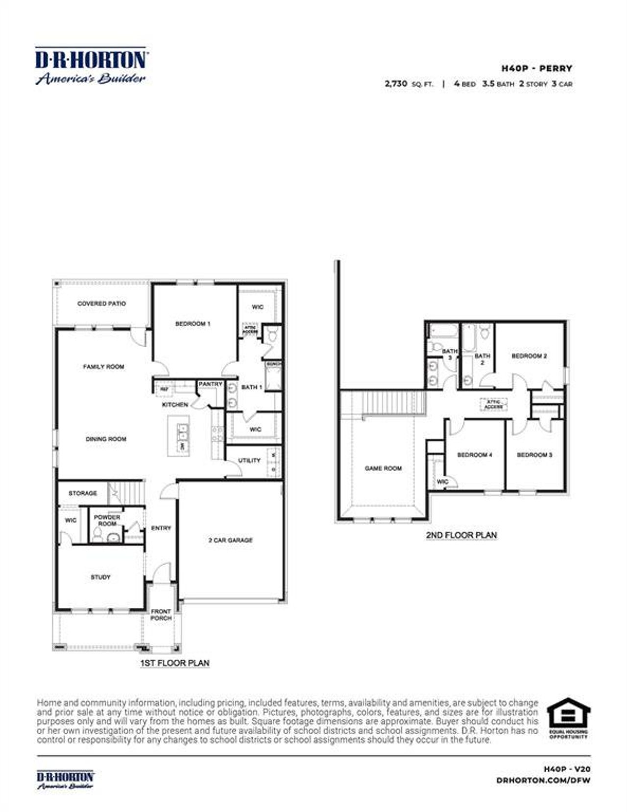 2D floor plan layout of this home in Augusta Square, Fort Worth, TX (Image 2).