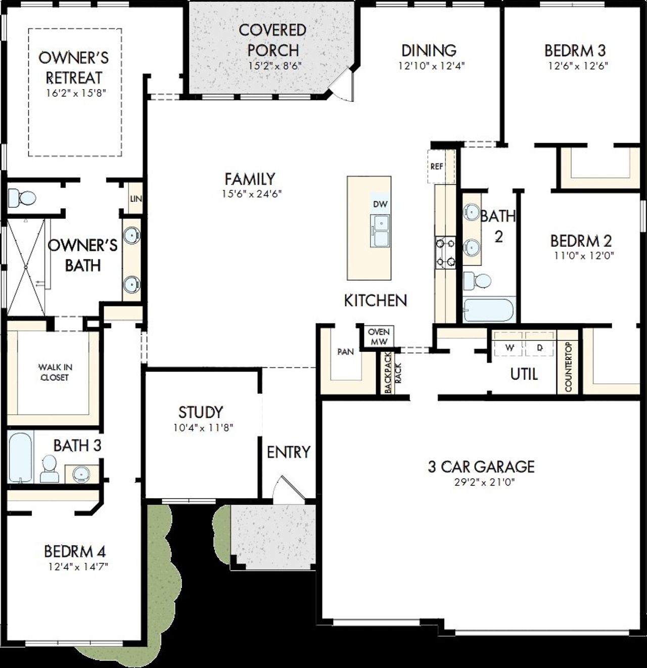 2D floor plan layout of this home in Monterra - Classics, Fate, TX (Image 2). 2D floor plan layout of this home in Monterra - Classics, Fate, TX (Image 2).