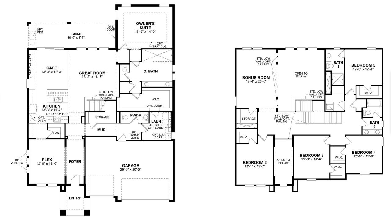 2D floor plan layout of this home in Creeks Edge at Twin Rivers, Parrish, FL (Image 2).