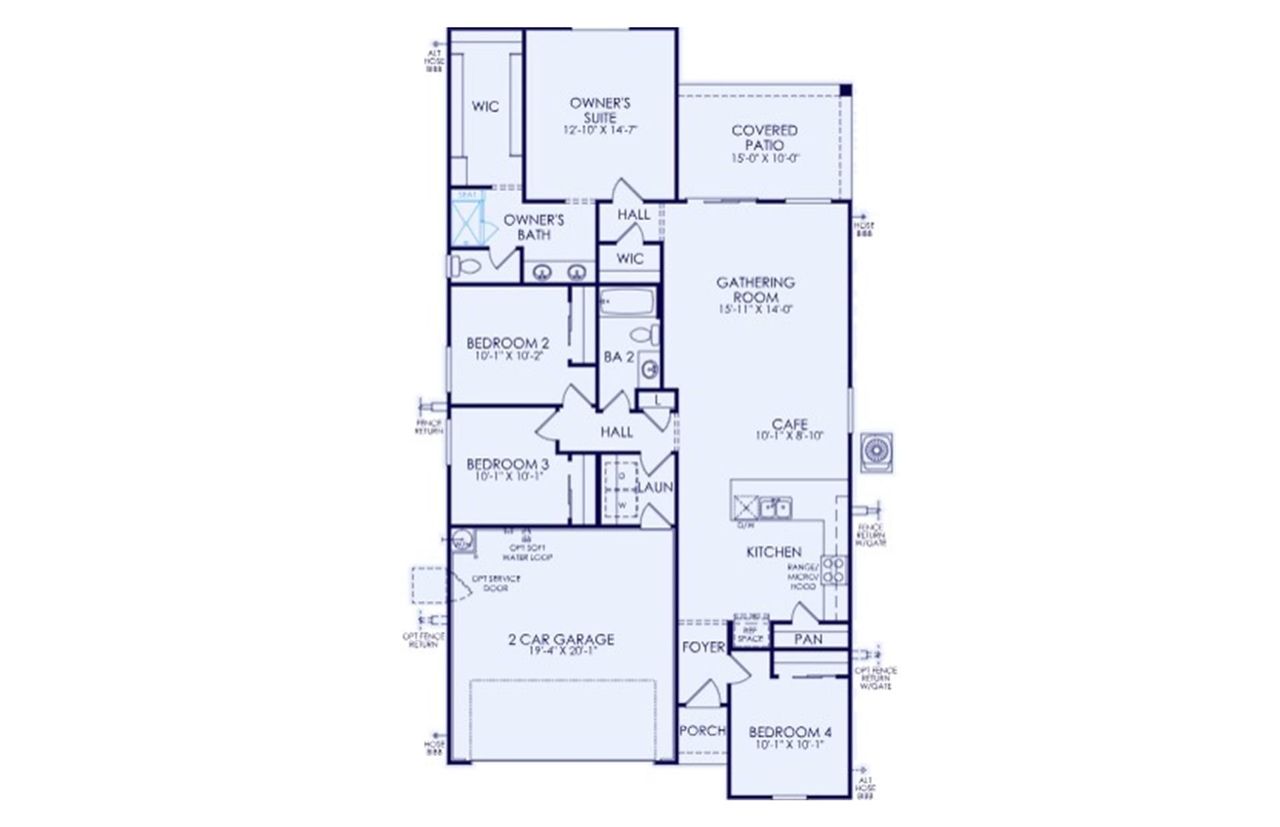 2D floor plan layout of this home in Hayden Estates, Buckeye, AZ (Image 2).