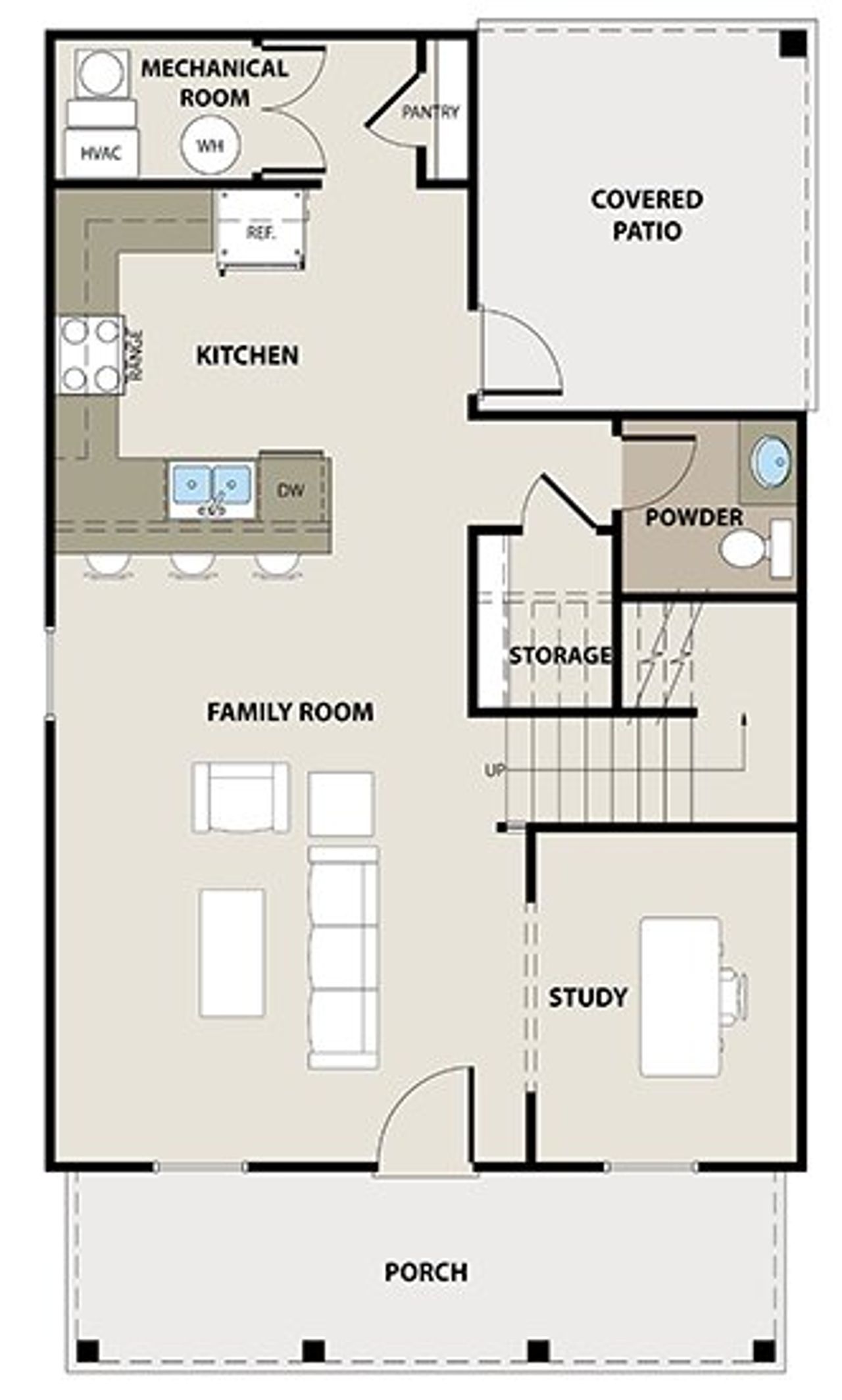 2D floor plan layout for the Corine by Peachtree Building Group in The Cottages at East Lanier, Fayetteville, GA (Image 2). 2D floor plan layout for the Corine by Peachtree Building Group in The Cottages at East Lanier, Fayetteville, GA (Image 2).