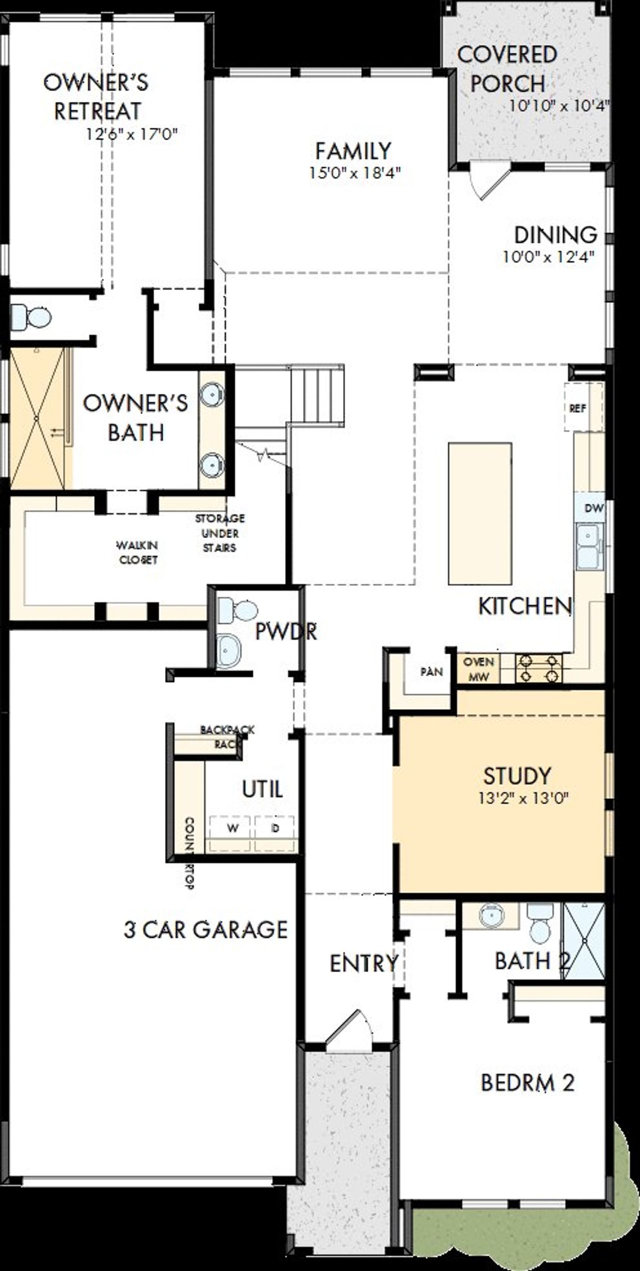 2D floor plan layout of this home in Mustang Lakes, Celina, TX (Image 2).
