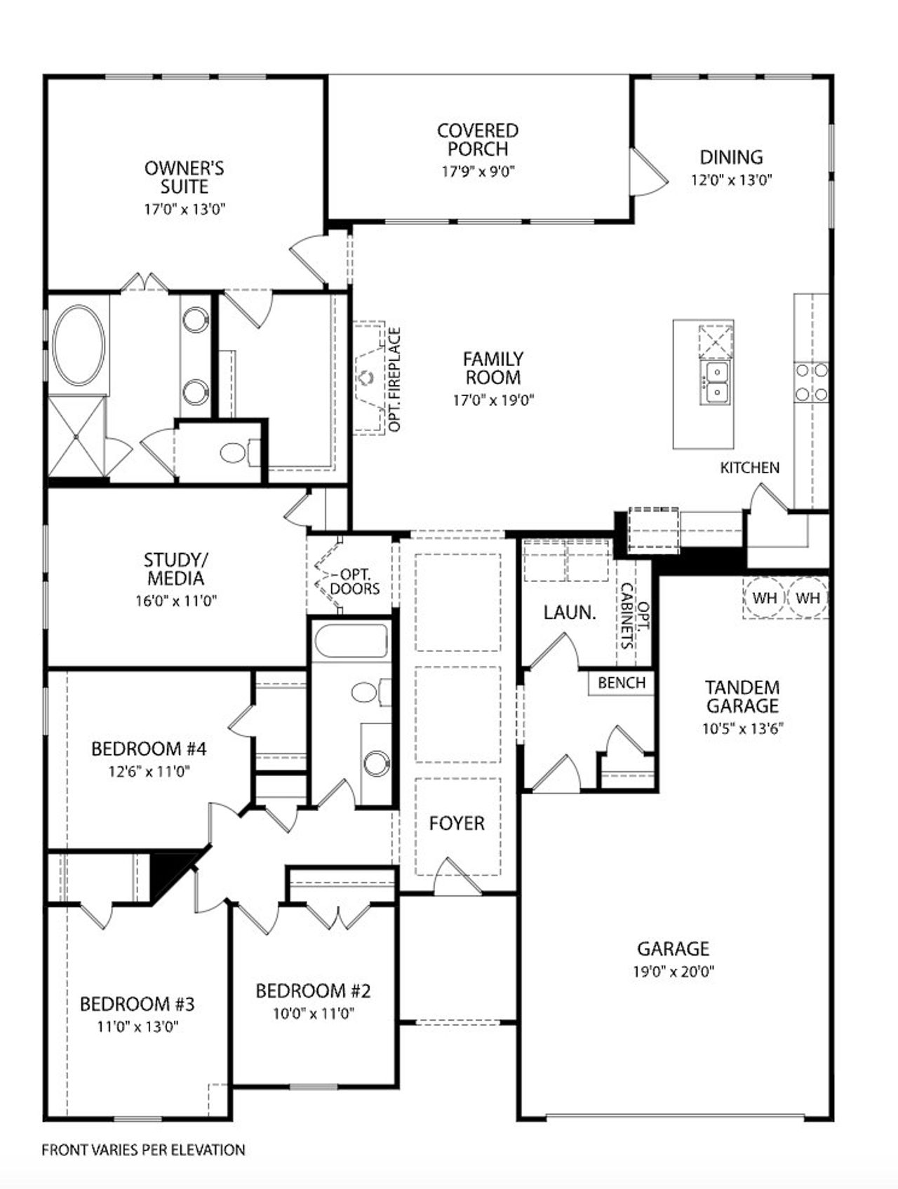 2D floor plan layout for the Adley by Drees Custom Homes in Rockwood 90', Mansfield, TX (Image 2). 2D floor plan layout for the Adley by Drees Custom Homes in Rockwood 90', Mansfield, TX (Image 2).