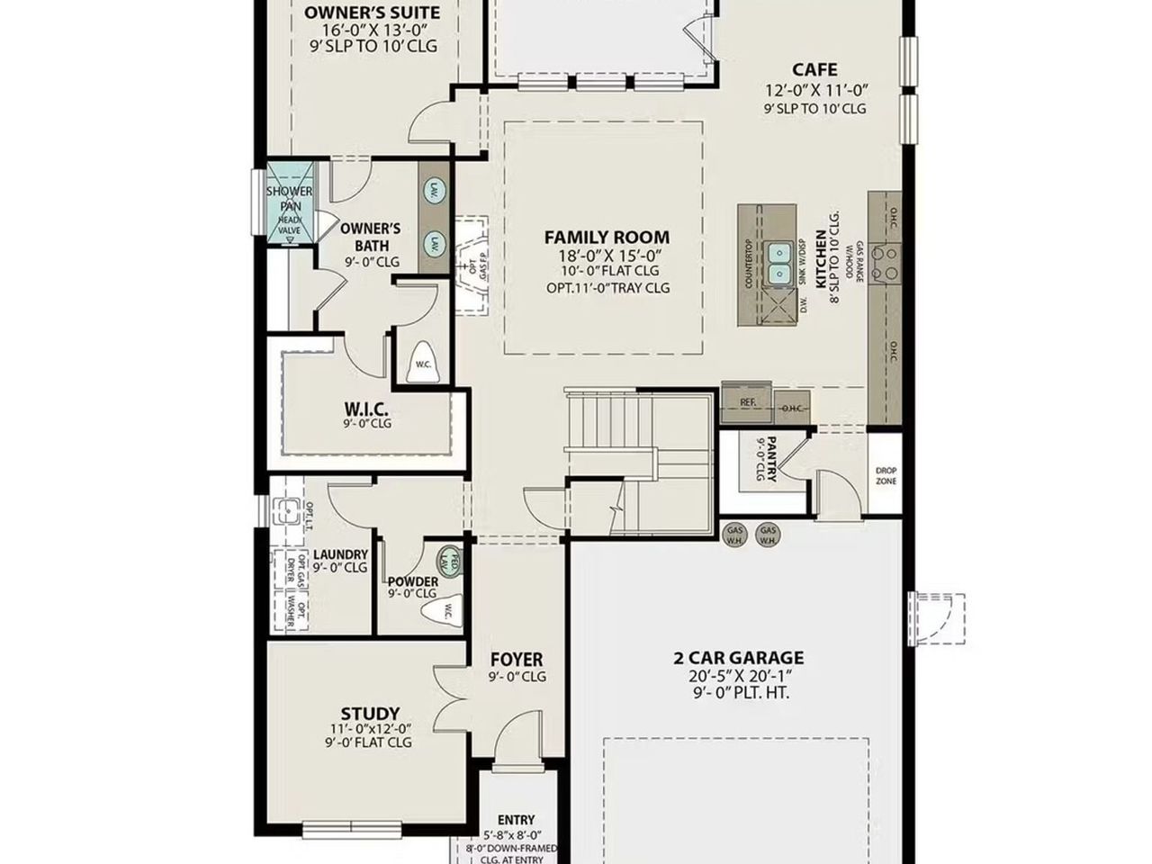 2D floor plan layout of this home in Bricewood, San Antonio, TX (Image 2).