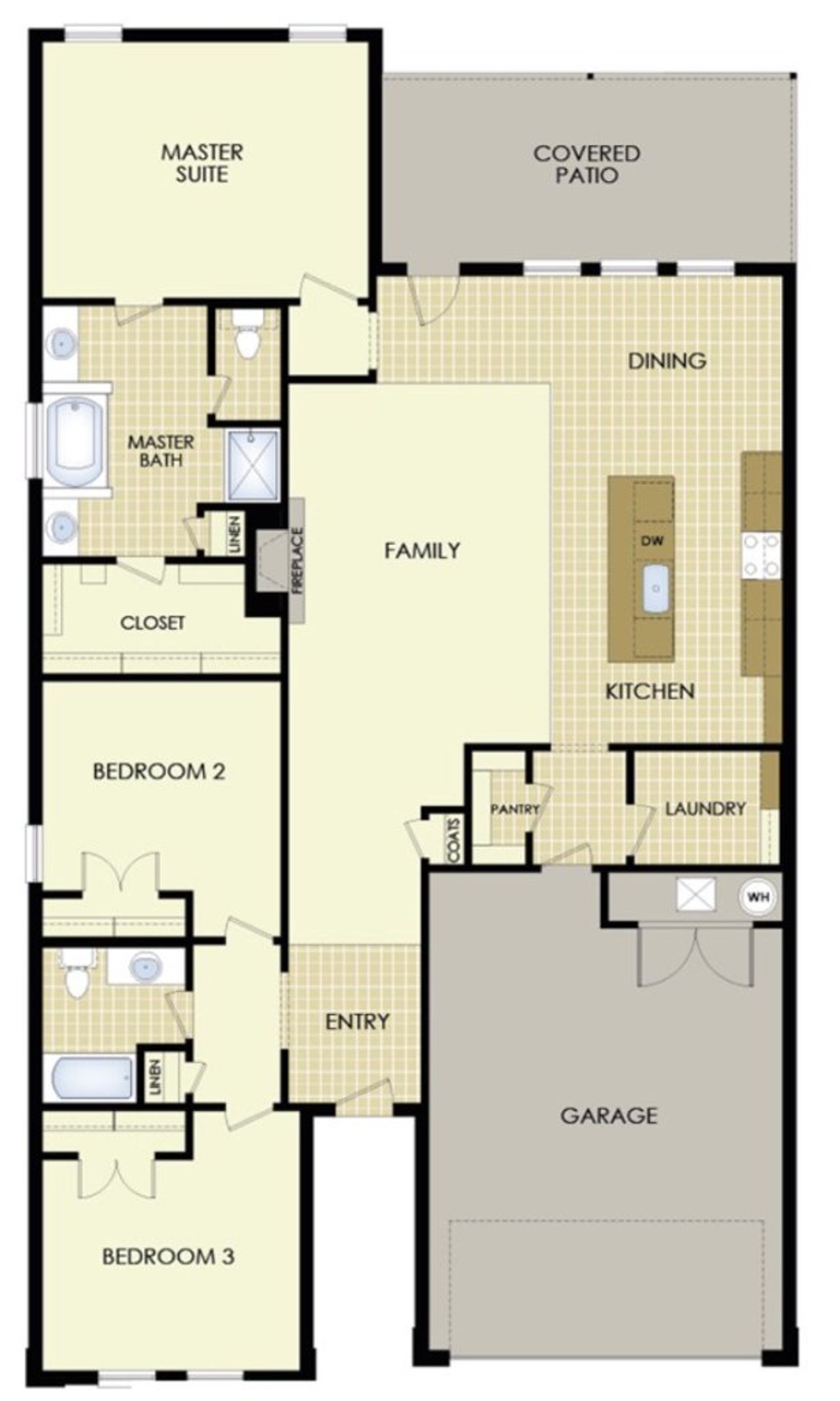 2D floor plan layout for the The Belgian by Wyldewood Homes in Washington Meadows, Sherman, TX (Image 2).
