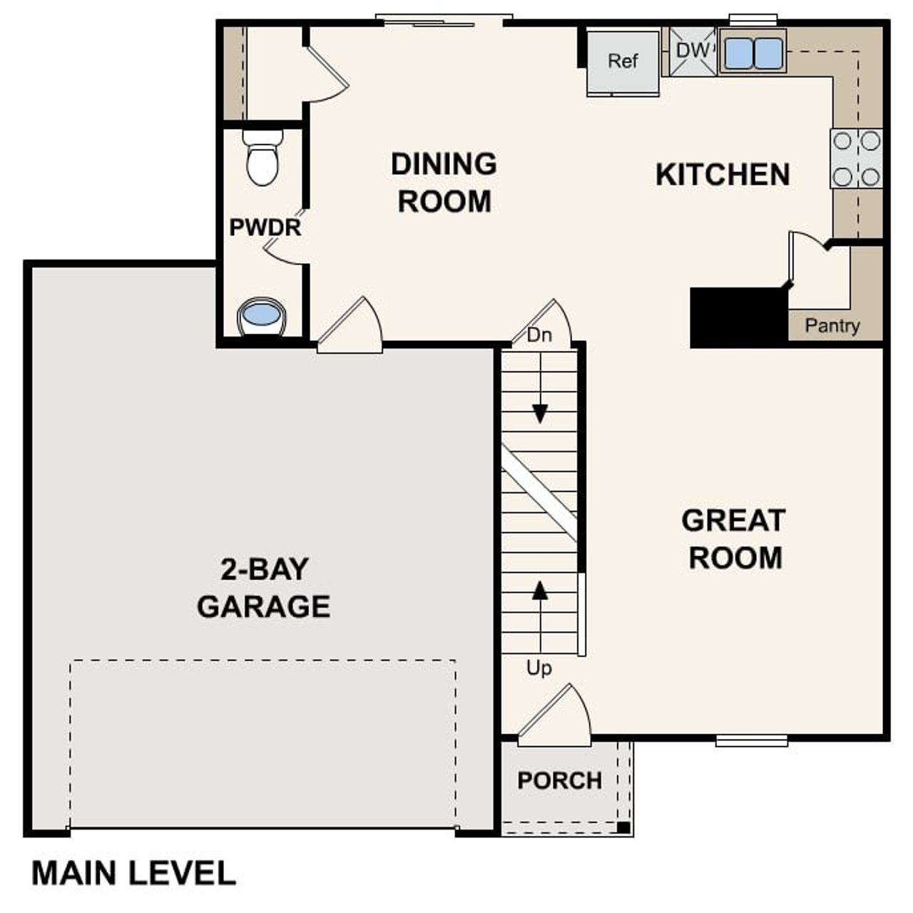 2D floor plan layout for the Aspen by Century Communities in Lakes at Black Oak, Magnolia, TX (Image 2).