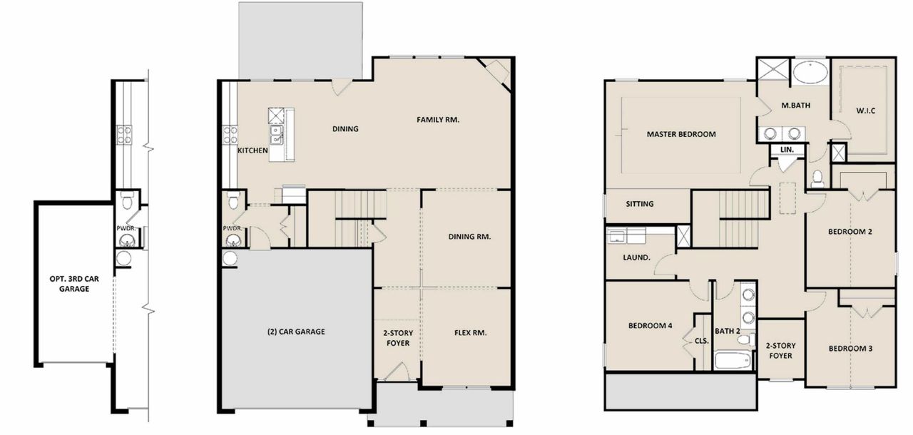 2D floor plan layout of this home in Clark Farms, Flowery Branch, GA (Image 2).