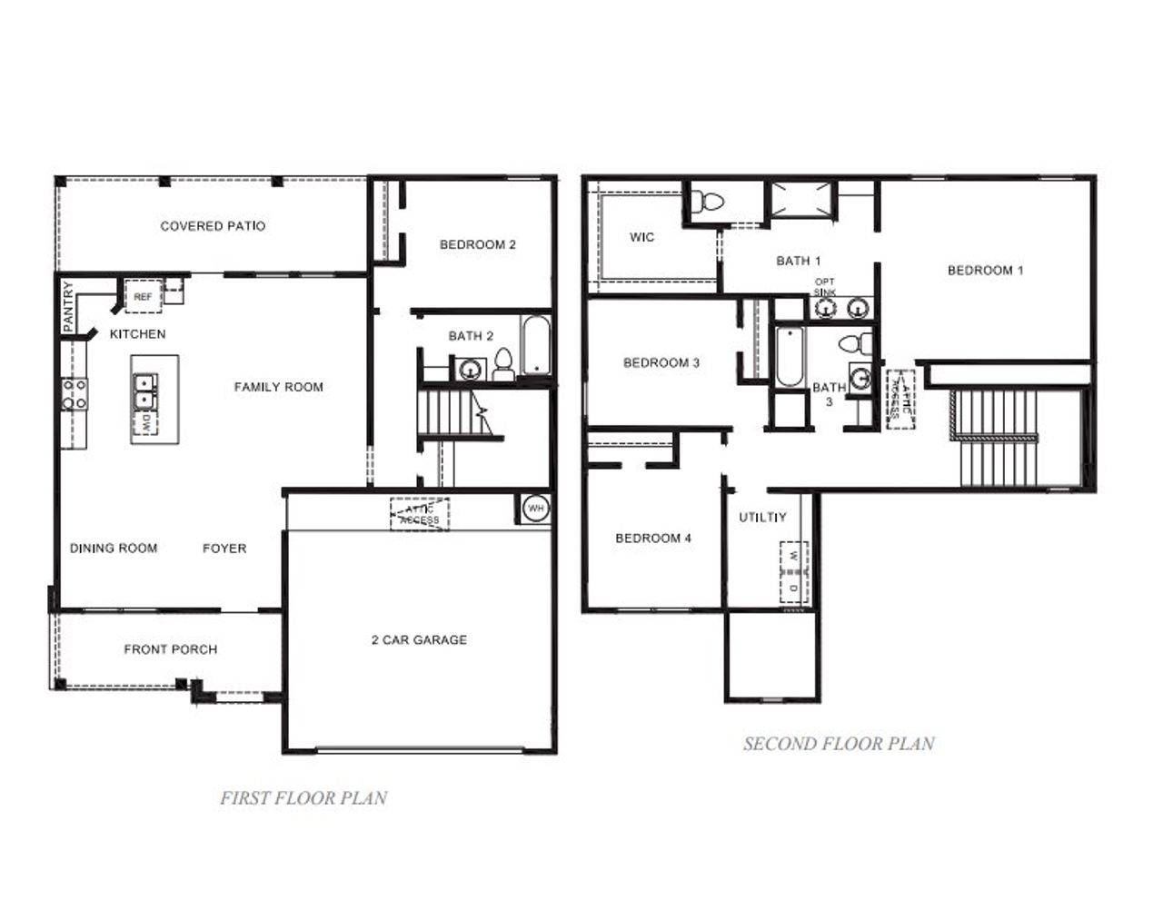 2D floor plan layout of this home in Garnett Estates, Portland, TX (Image 2).