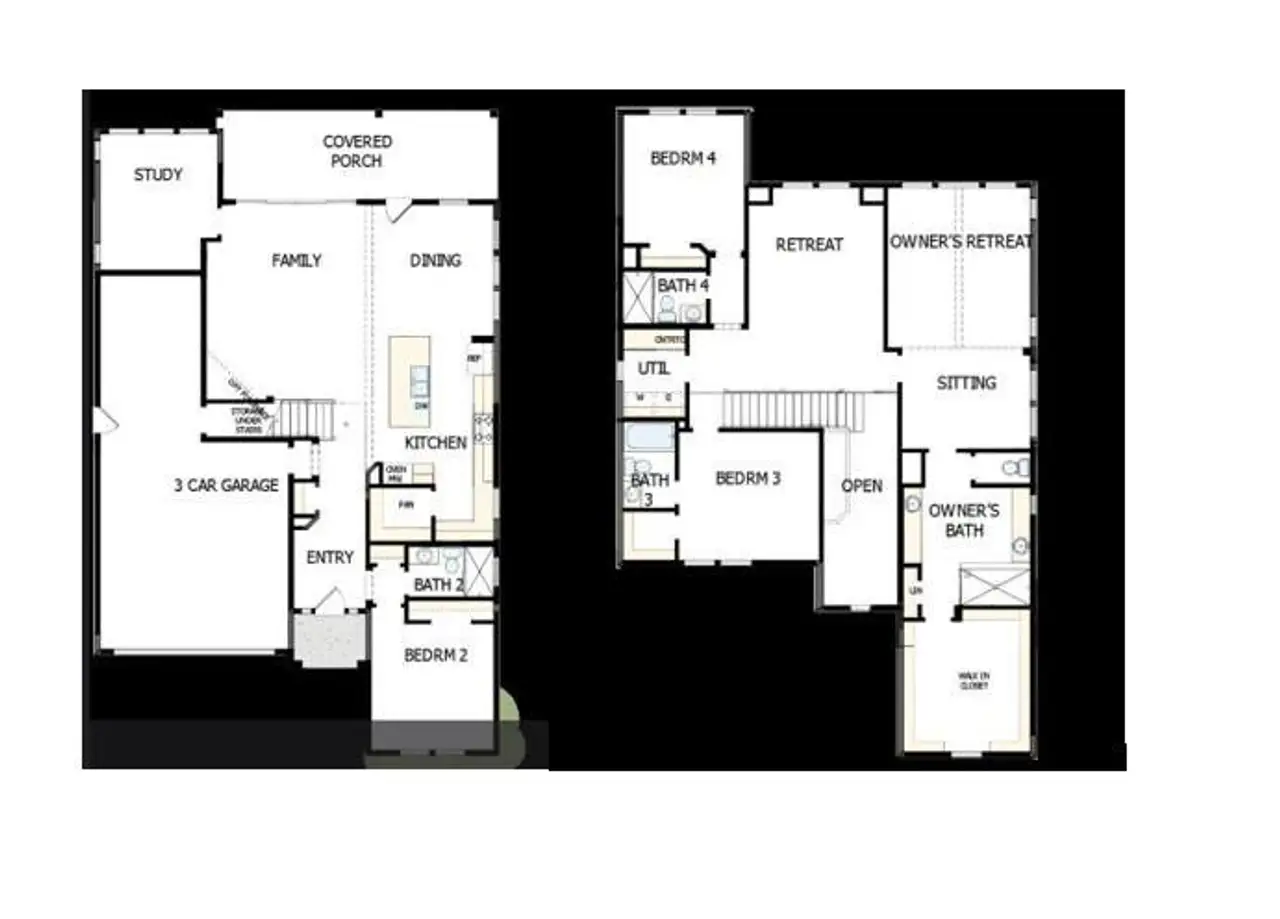 2D floor plan layout of this home in The River District – Excursion Collection, Charlotte, NC (Image 2).