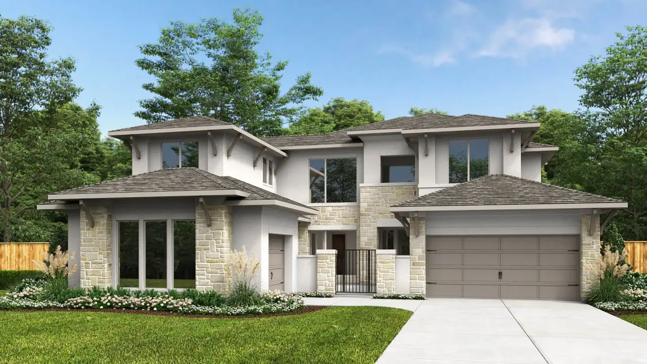 Representative exterior photo of a completed home built from the 4599S by Perry Homes in Elyson, Katy, TX (Image 2).