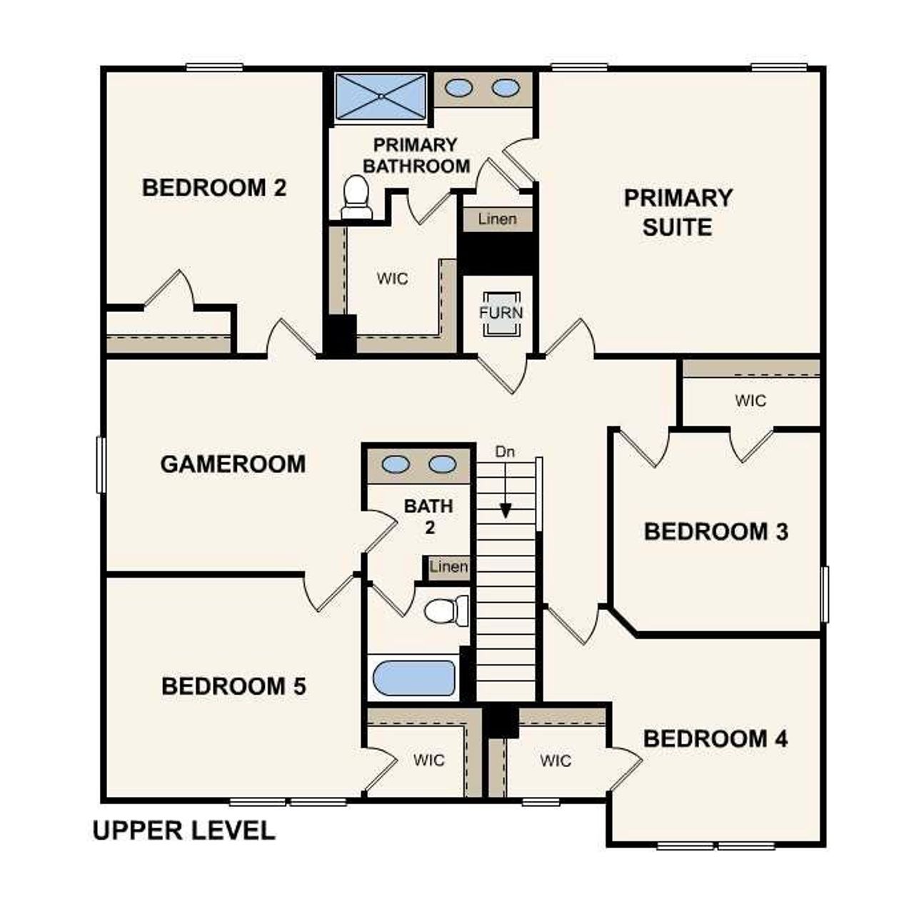 2D floor plan layout of this home in David's Place, Warner Robins, GA (Image 2).