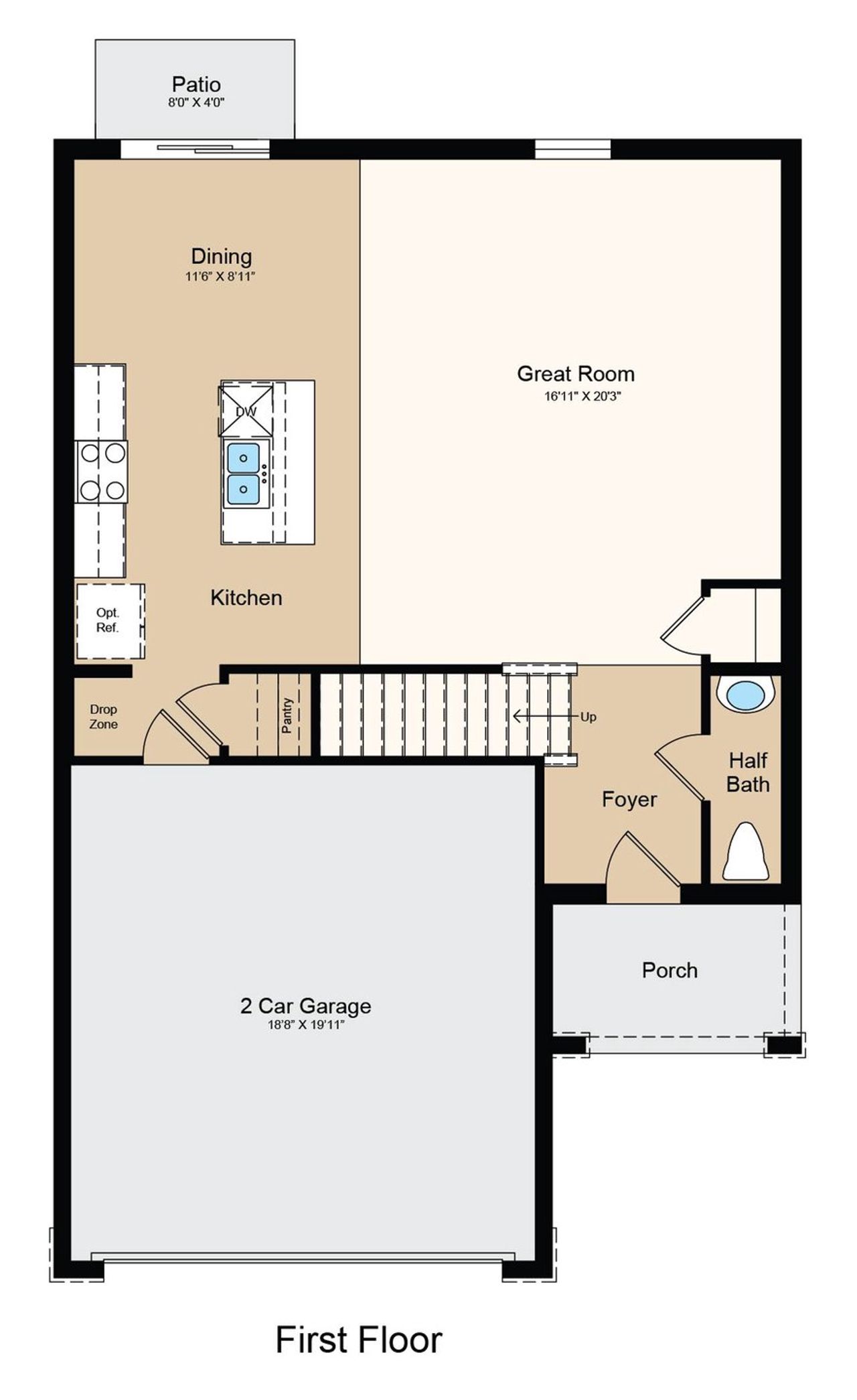2D floor plan layout of this home in Solena, North Fort Myers, FL (Image 2).