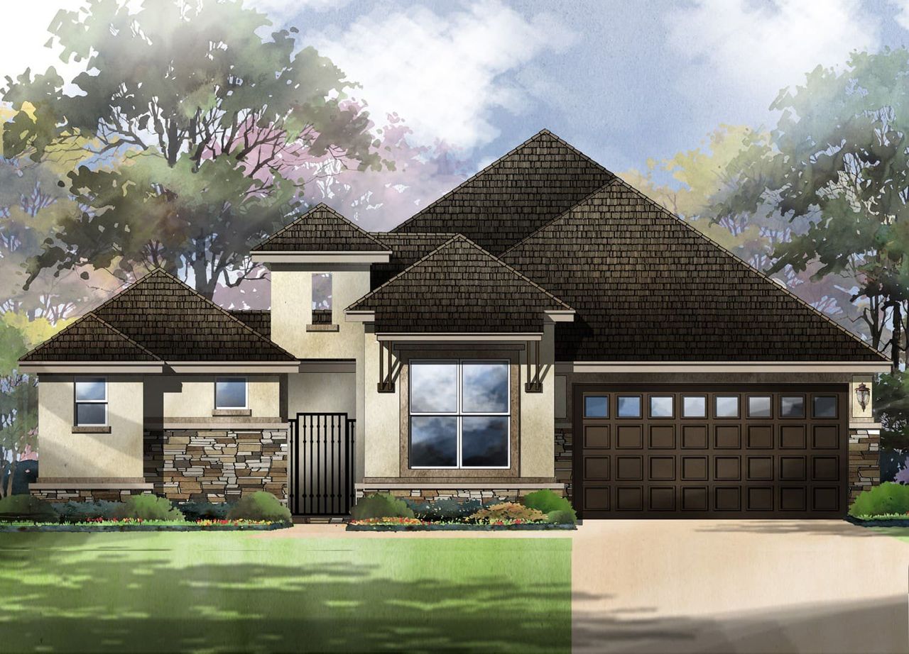 Berwyn III Floor Plan in Parmer Ranch, Georgetown | Sitterle Homes Elevation E Berwyn III Floor Plan in Parmer Ranch, Georgetown | Sitterle Homes Elevation E
