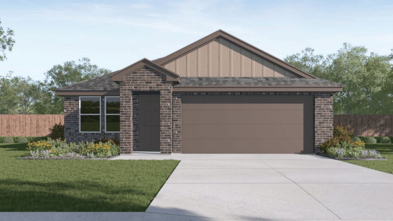 Representative exterior photo of a completed home built from the The Dawn by D.R. Horton in Terra Vista, Lubbock, TX (Image 2).