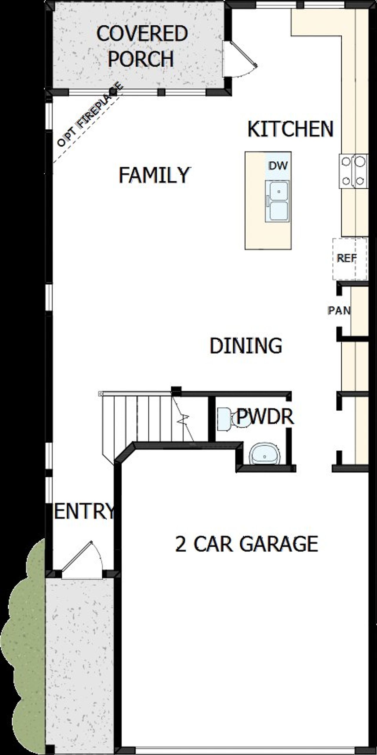 2D floor plan layout of this home in Trails at Waterside - Garden Series, Fort Worth, TX (Image 2).