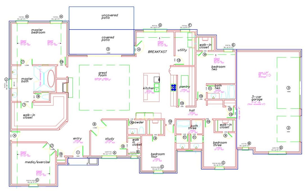 2D floor plan layout for the The Bella by Remington Custom Homes in Rancho Ladera, Aledo, TX (Image 2).