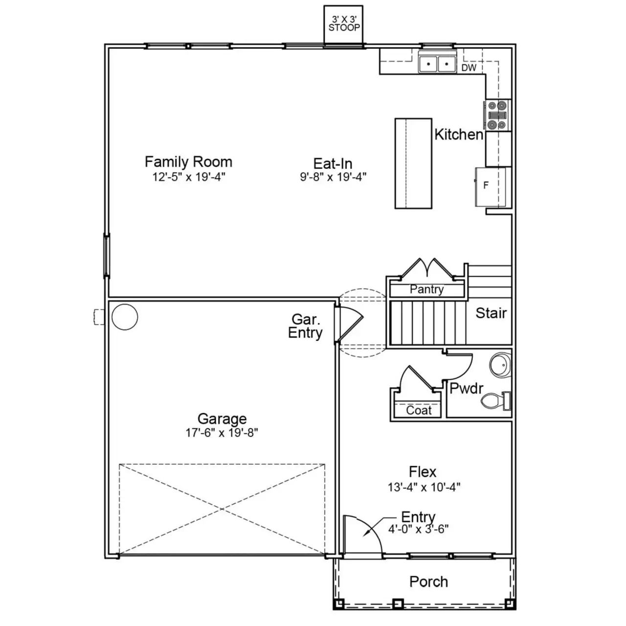 2D floor plan layout of this home in Richmond Hill, Inman, SC (Image 2).