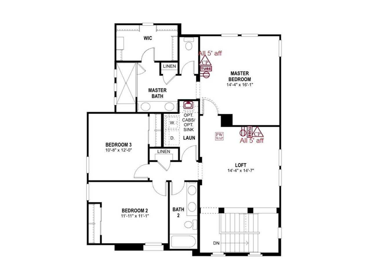 2D floor plan layout of this home in Redwood Valley at Acclaim, Avondale, AZ (Image 2).