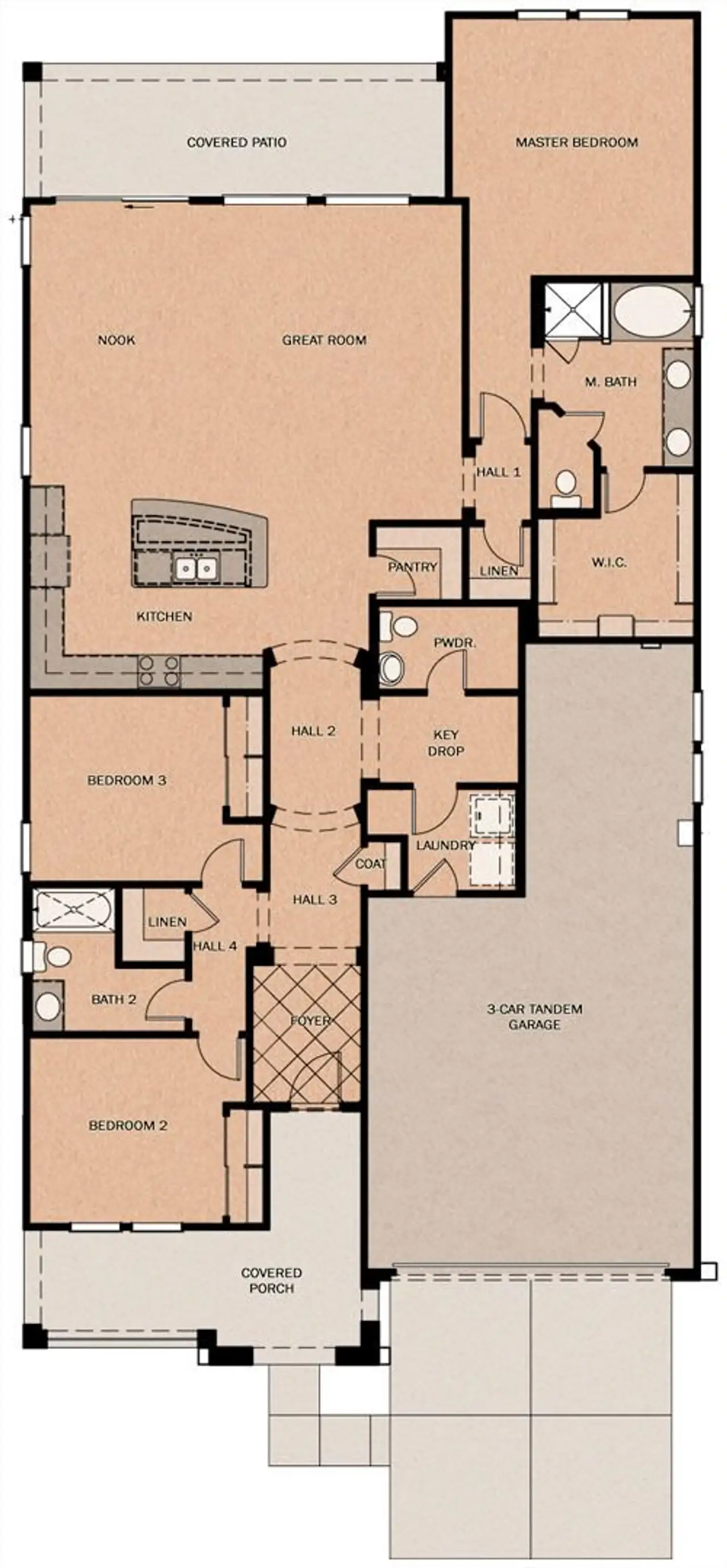 2D floor plan layout of this home in Silverado at Escalante, Surprise, AZ (Image 2).