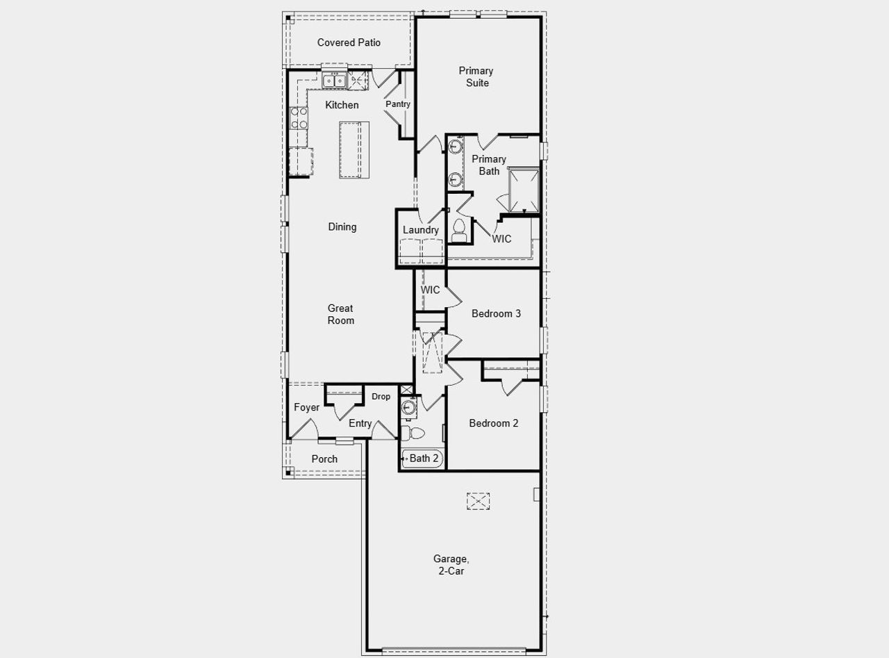 2D floor plan layout of this home in Hockley Meadows 40s, Hockley, TX (Image 2). 2D floor plan layout of this home in Hockley Meadows 40s, Hockley, TX (Image 2).