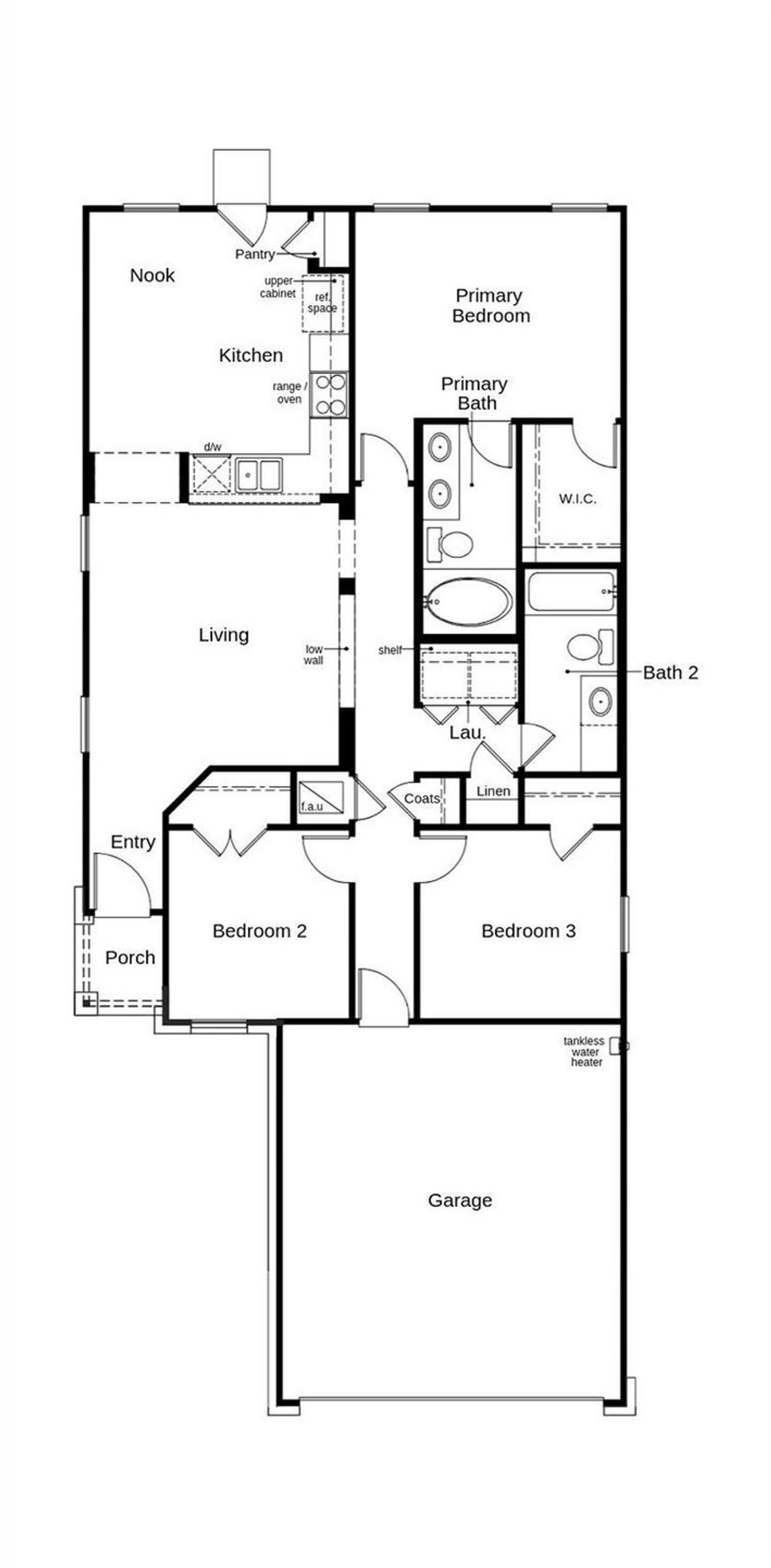 This floor plan features 3 bedrooms, 2 full baths and over 1,200 square feet of living space. This floor plan features 3 bedrooms, 2 full baths and over 1,200 square feet of living space.