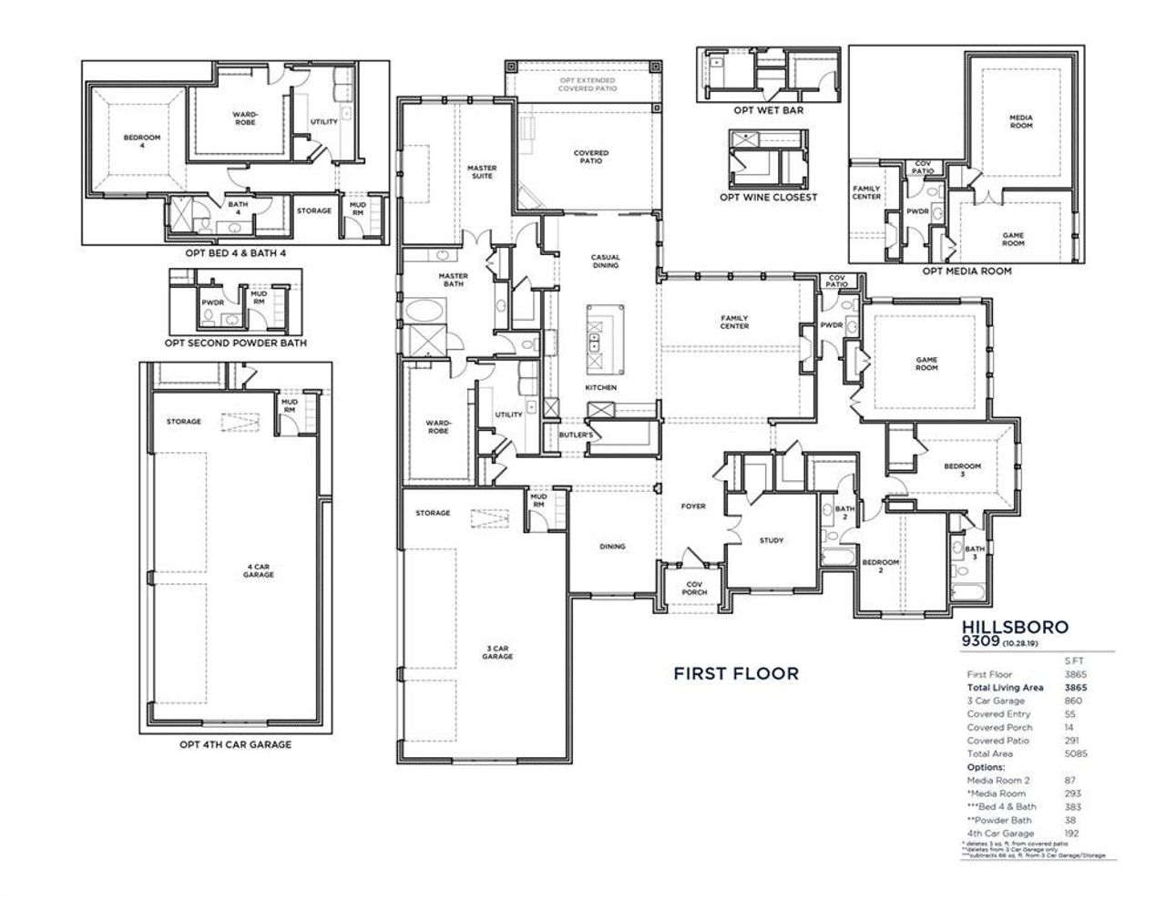 2D floor plan layout of this home in Whitestone Estates, Parker, TX (Image 2).