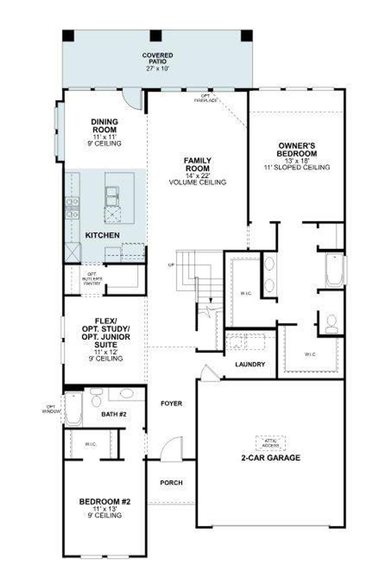 2D floor plan layout of this home in Chaparral Park, Oak Point, TX (Image 2).