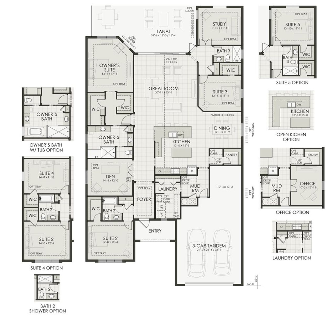 2D floor plan layout for the Weatherly by Homes by Towne in LakeHouse Cove at Waterside, Sarasota, FL (Image 2).