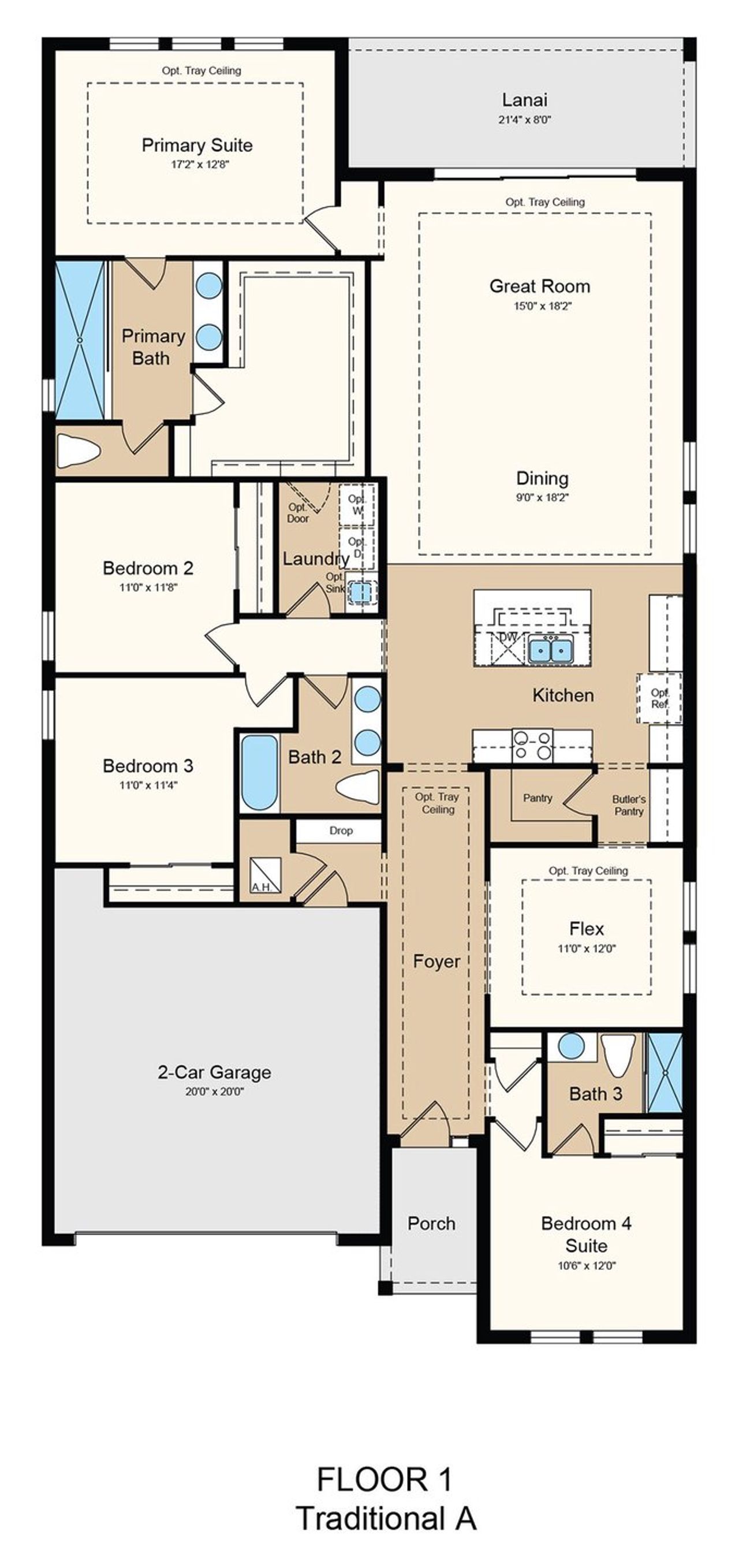 2D floor plan layout of this home in Lochside, Mount Dora, FL (Image 2). 2D floor plan layout of this home in Lochside, Mount Dora, FL (Image 2).