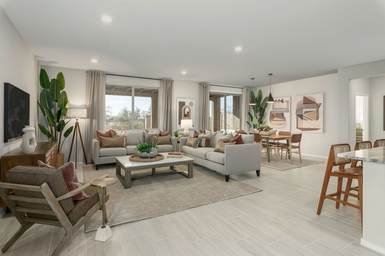 Furnished interior view inside a new home in Entrada Del Pueblo at Rancho Sahuarita, Sahuarita (Image 2). Furnished interior view inside a new home in Entrada Del Pueblo at Rancho Sahuarita, Sahuarita (Image 2).