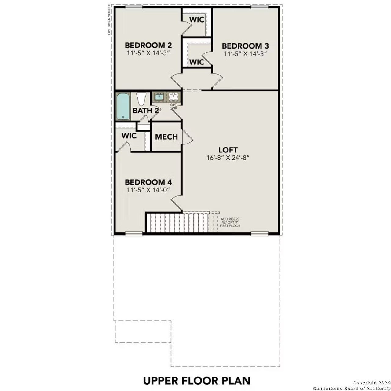 2D floor plan layout of this home in Horizon Pointe, Converse, TX (Image 2).