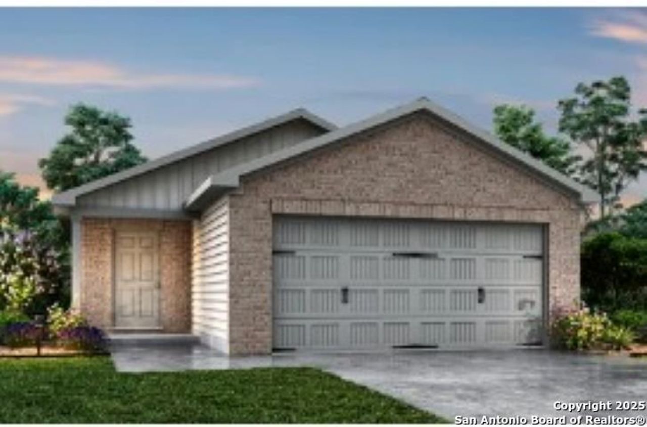 Front exterior of a new home in Las Colinas, Kenedy, TX, highlighting curb appeal (Image 2).