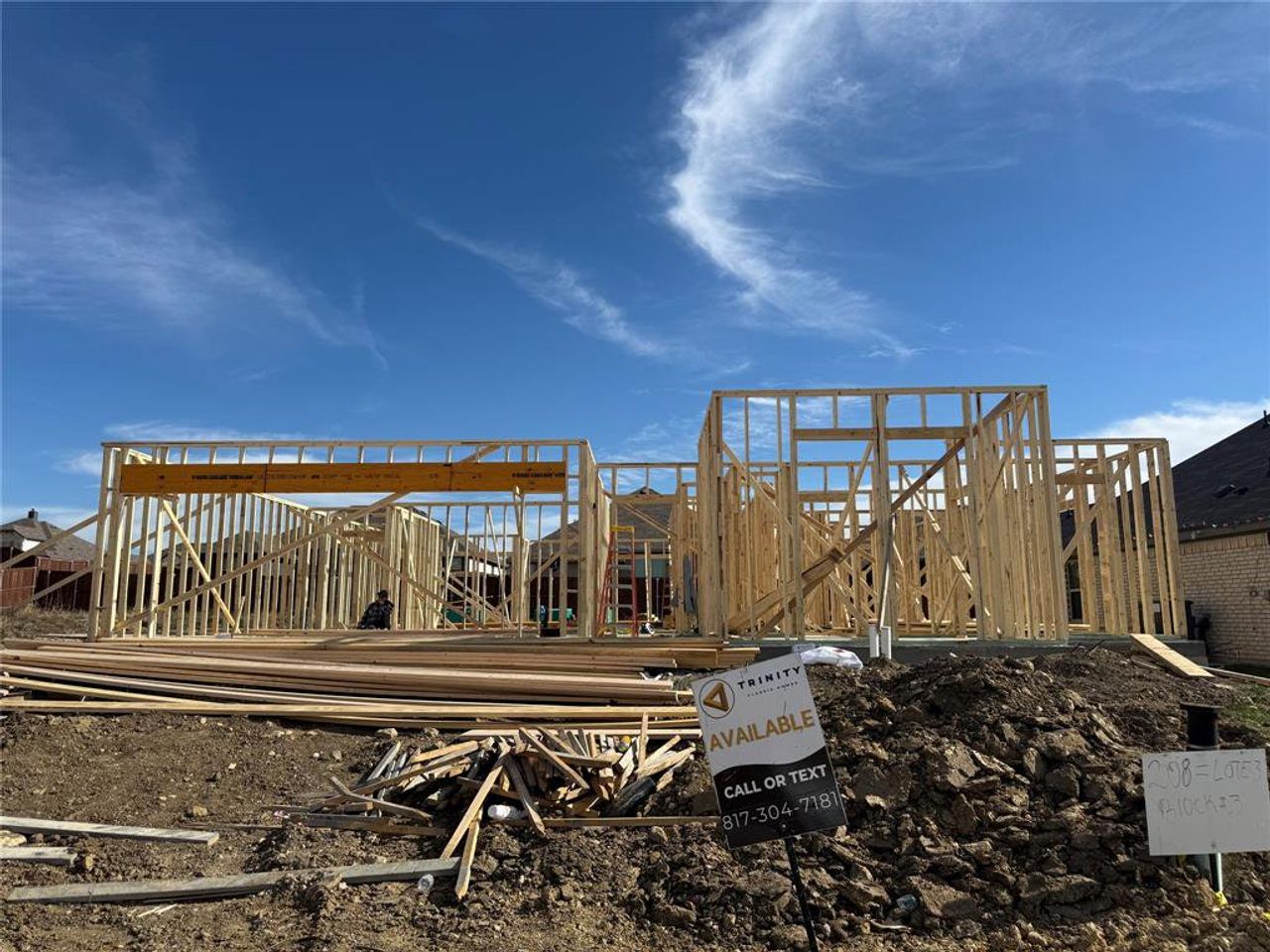 In-progress construction of a new home in , Godley, TX (Image 2).
