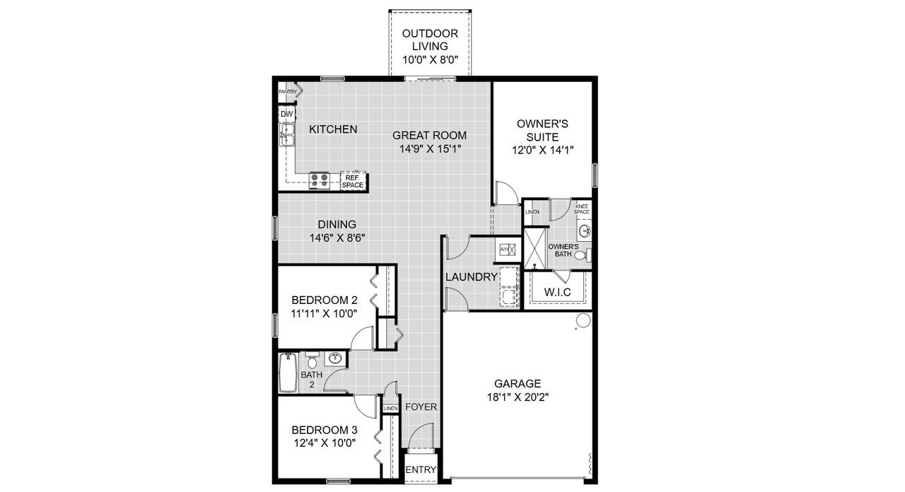 2D floor plan layout of this home in Citrus Ridge, Lake Wales, FL (Image 2).